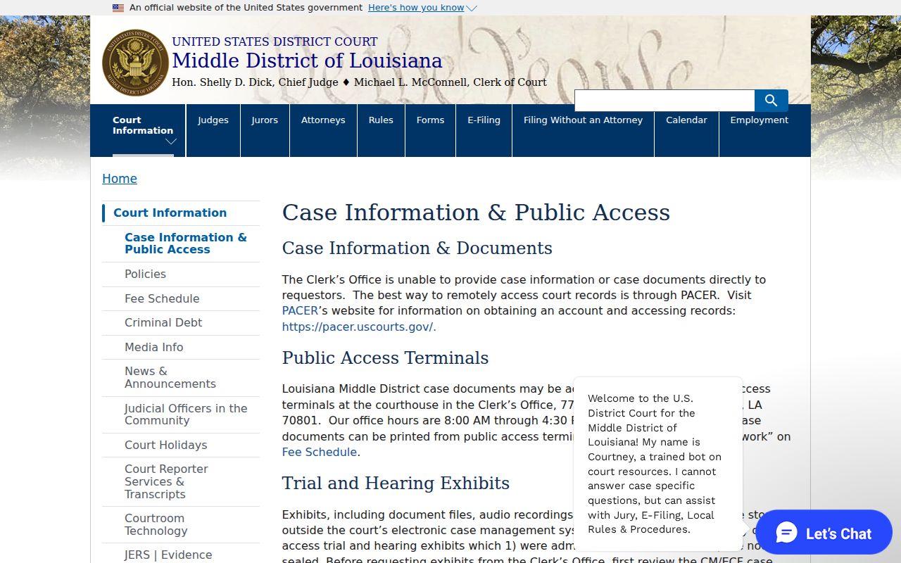 Iberville Parish court records federal public access reference
