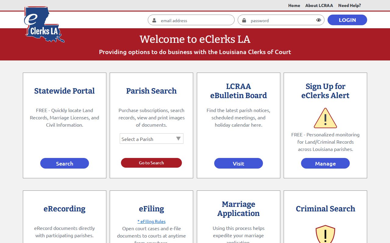Iberville Parish court docket statewide records portal