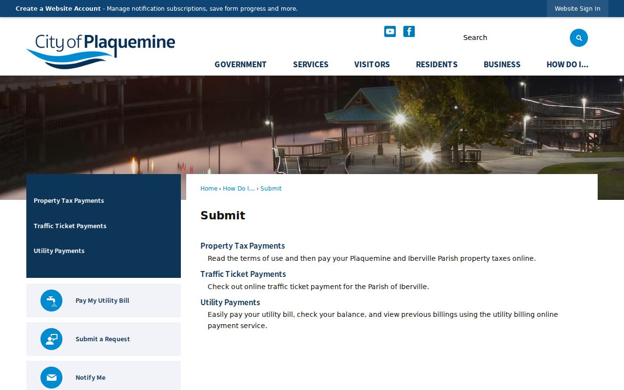 Iberville Parish traffic court records Plaquemine payment link